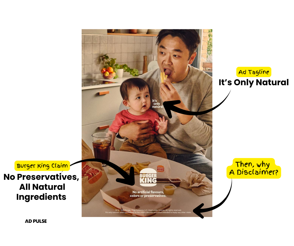 Burger king new ad disclaimers and claims