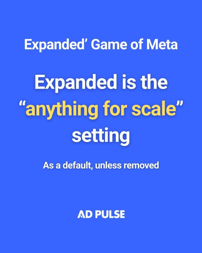 Meta Scam ads are attributed to Expanded inventory